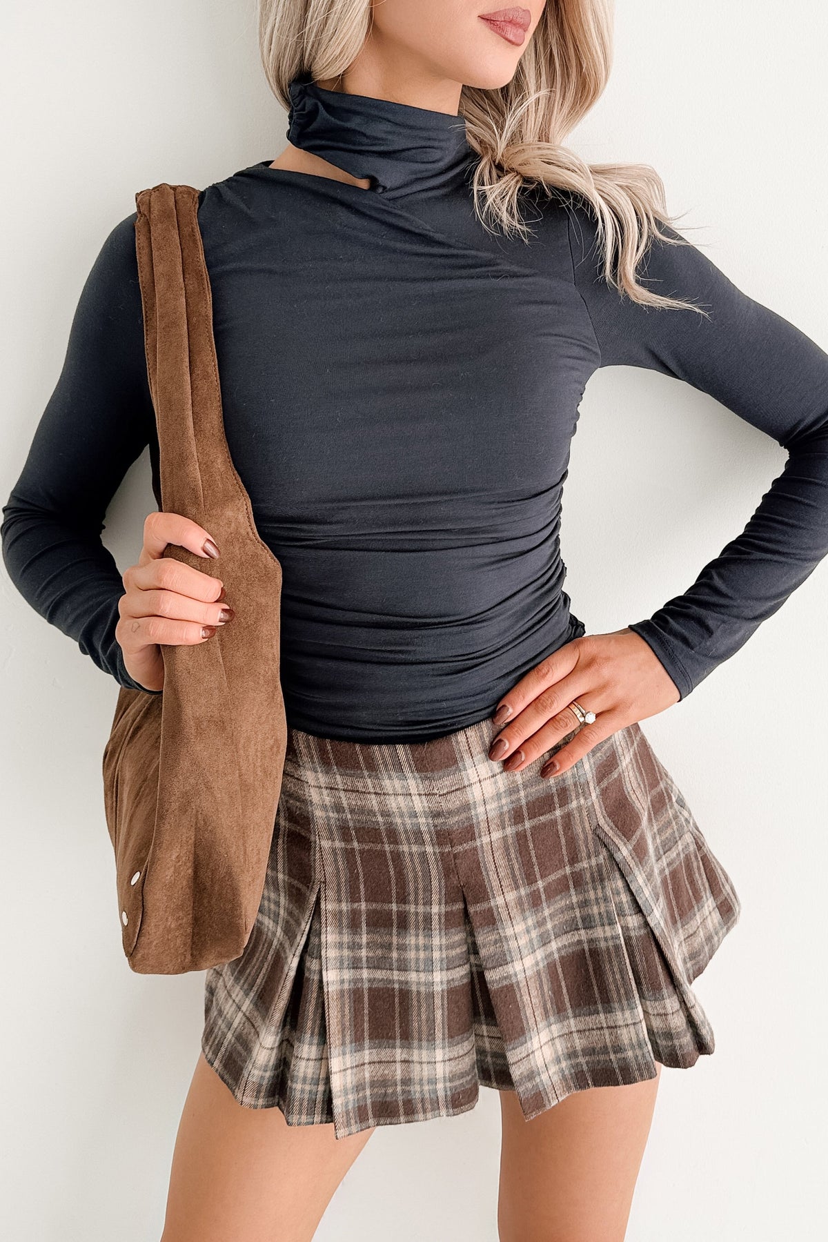 Close To Me Long Sleeve Cut-Out Top (Dark Navy)