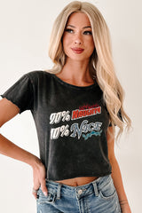 "90% Naughty 10% Nice" Graphic T-Shirt (Charcoal)