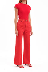 Far Out Wide Leg Jean - Cherry