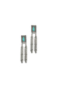 Emarya Statement Dangle Earring - Silver Turquoise
